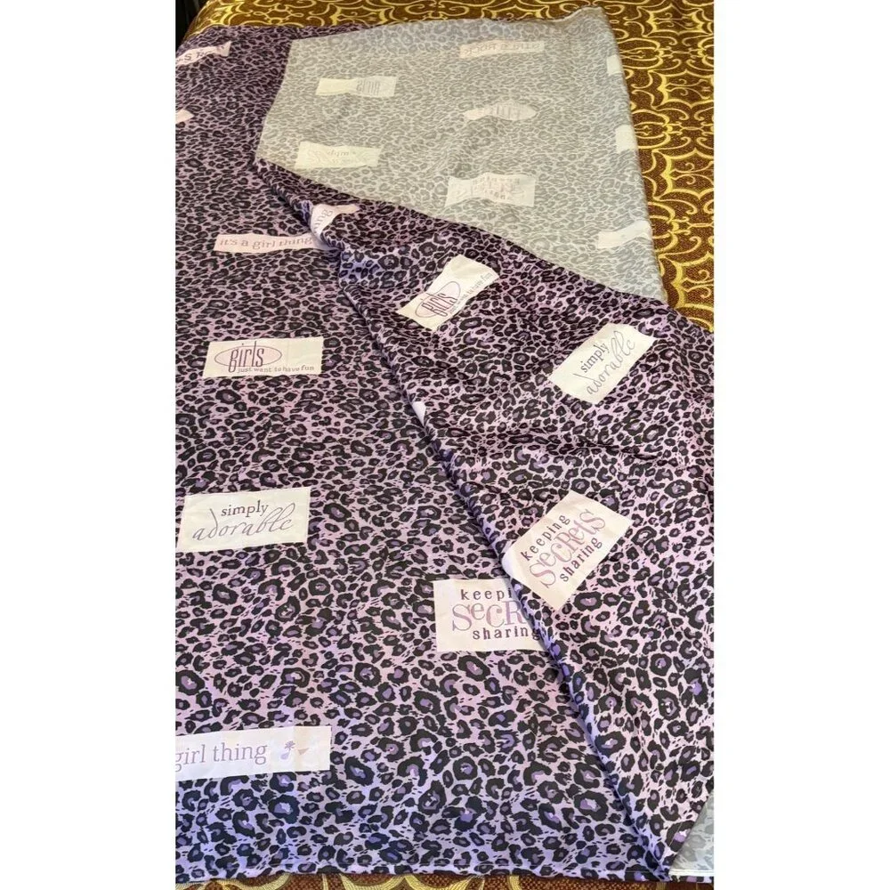 Unbranded Purple Leopard Print & Girls Theme Shower Curtain 100% Polyester 6 Ft.